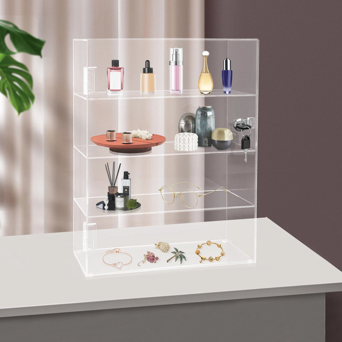 Acrylic Display Case for Countertop Showcase with Lock