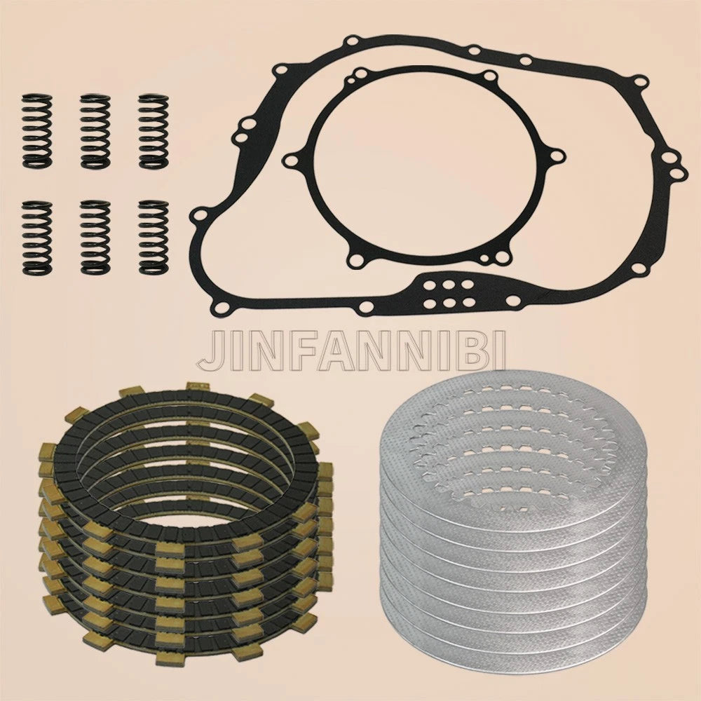 Clutch Friction Steel Plates Kit for Kawasaki KLX250 KLX250S KLX300 KLX300R/SM (3088-0042, 13089-1094, 13089-1085)