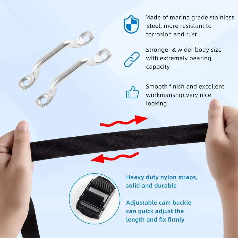 2X Battery Tie Down Straps for 1" x 4ft (Universal)