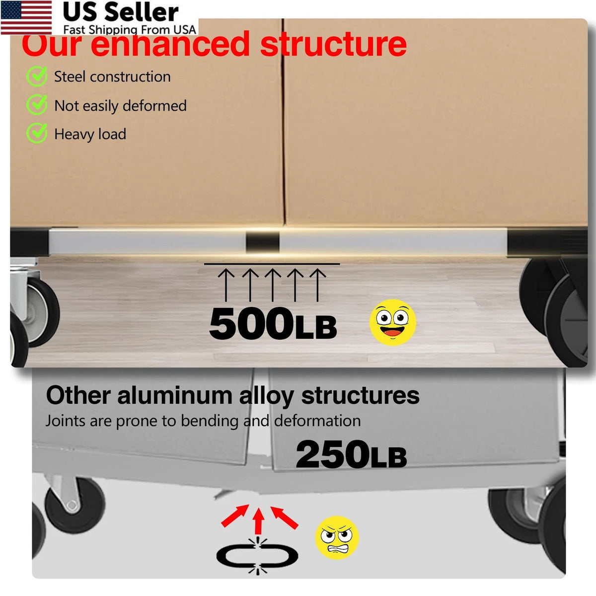 3 in 1 Convertible Hand Truck Dolly Cart for (500lbs)