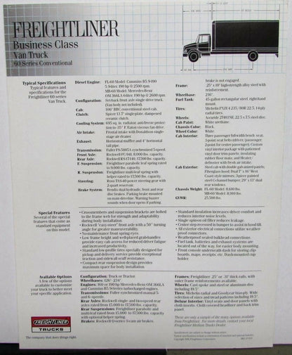 Freightliner Business Class Truck Sales Brochure (1991)