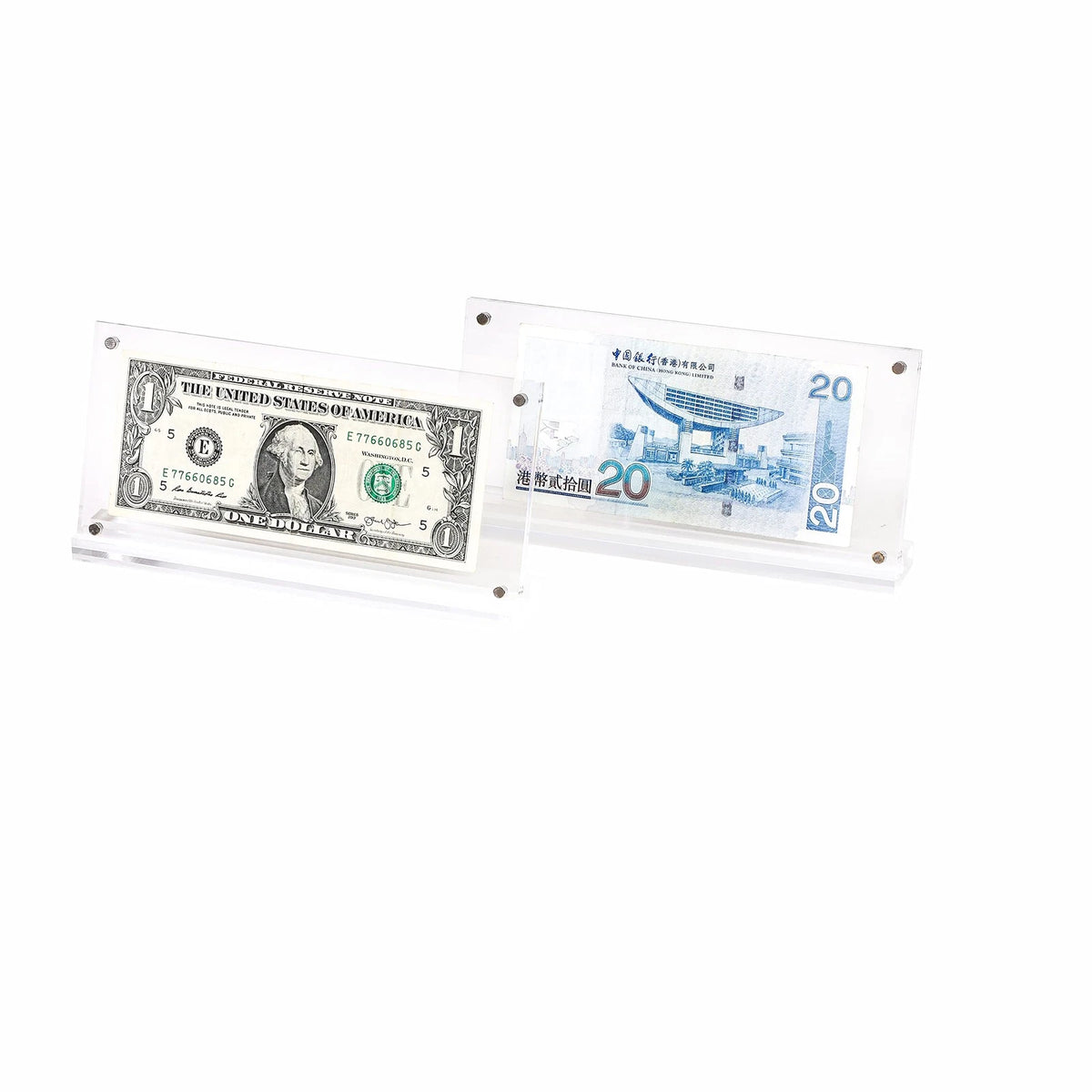 Acrylic Dollar Bill Frame Currency Holder for (7.3x3.5 Inch)