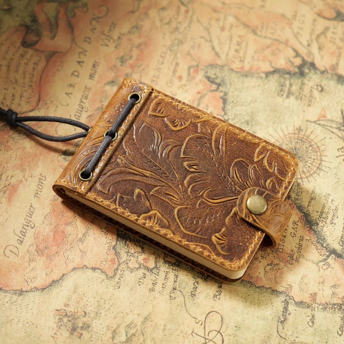 Vintage Leather Journal Notebook for Writing (Portable Pocket)