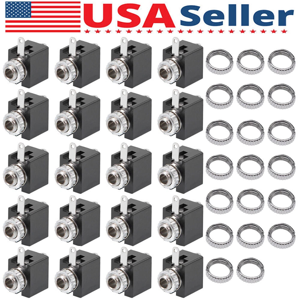 20-Pack 3.5mm PCB Female Audio Connector Phone Jack Socket