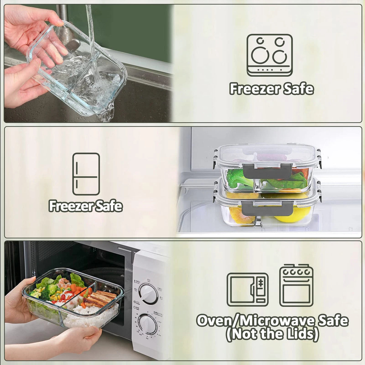 10-Pack Glass Containers for Automotive Use (7.8 x 5.7 x 2.5 inches)