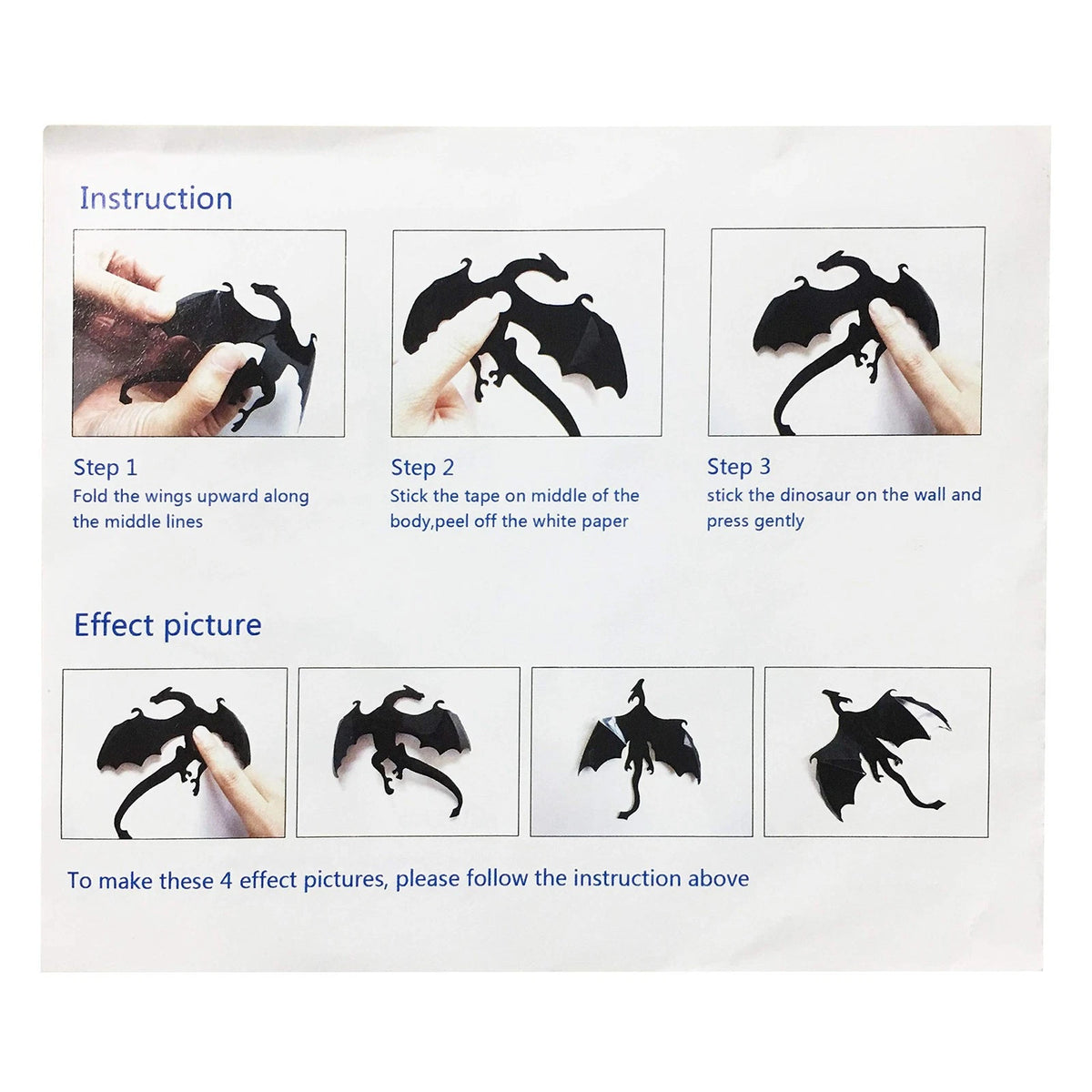 PVC 3D Dragon Decorative Wall Decals for Home Wall Decoration
