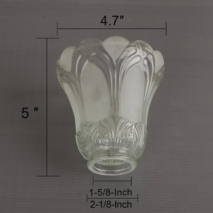 2 Pack Bell Shaped Glass Shade Replacement Globe for Light Fixture