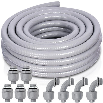 1" Non-Metallic Liquid-Tight Conduit Kit for Various Applications (25FT)