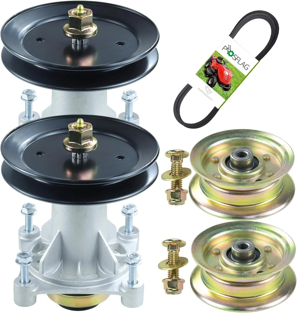 2X Spindle Assembly & Pulley Kit for Lawn Tractors