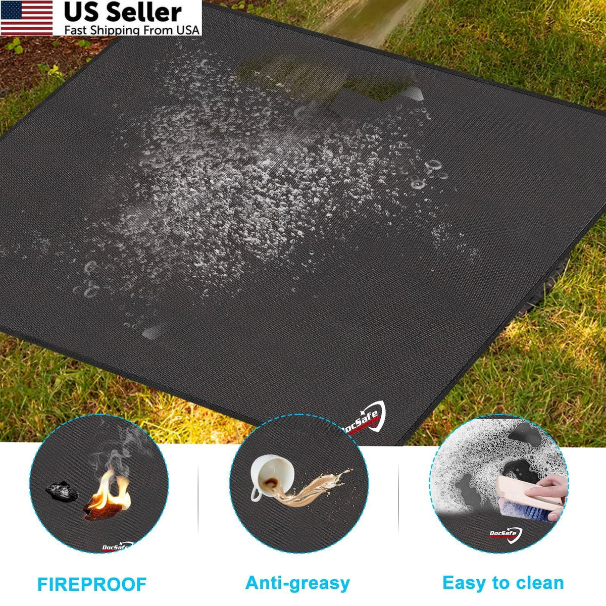 40" Square Fire Pit Mat Under Grill Mat (40x40 inch)