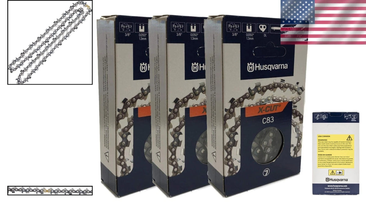3-Pack 20" Full Chisel Chainsaw Chain for Optimal Cutting