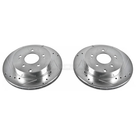 Set of 2 Powerstop Brake Discs JBR1172XPR for Mitsubishi Eclipse Galant (2006–2012)