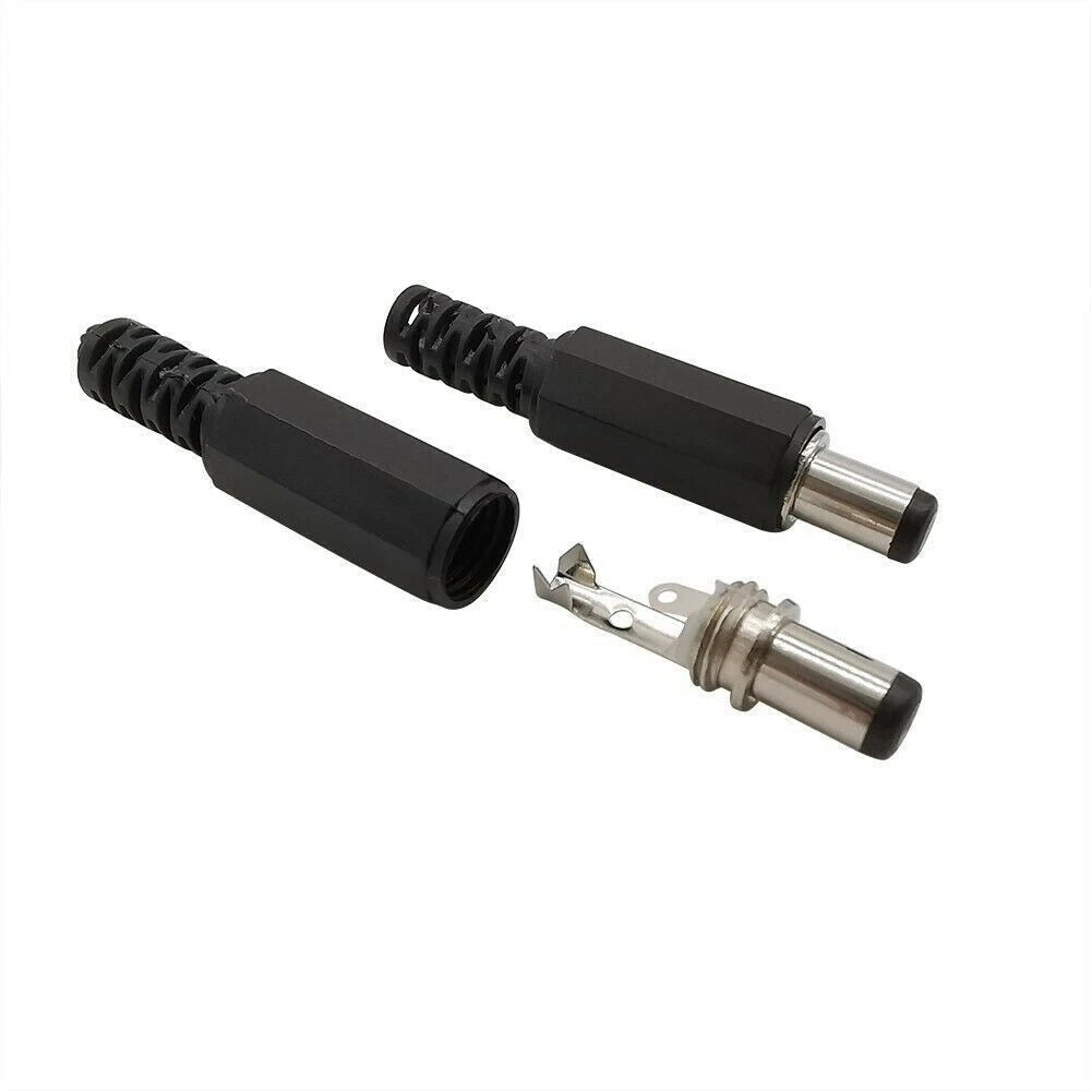 20X Male Barrel Jack Plug Female Socket Panel Mount DC 12V Power Connectors