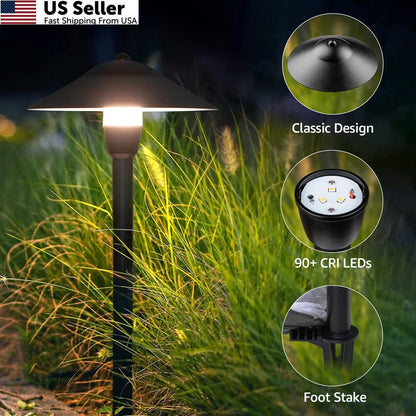 Set of 4 Low Voltage LED Pathway Lights for Landscape Lighting
