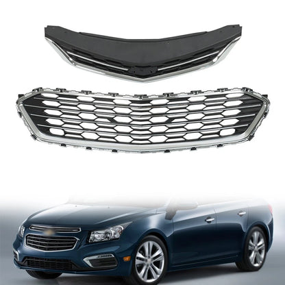 2X Plastic Front Upper Center Mesh Grille for Chevrolet Cruze (2016–2018)