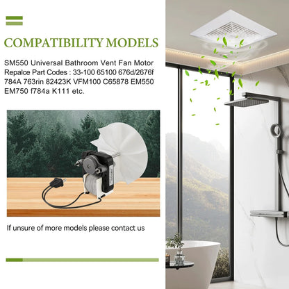 Universal Bathroom Fan Motor Replacement