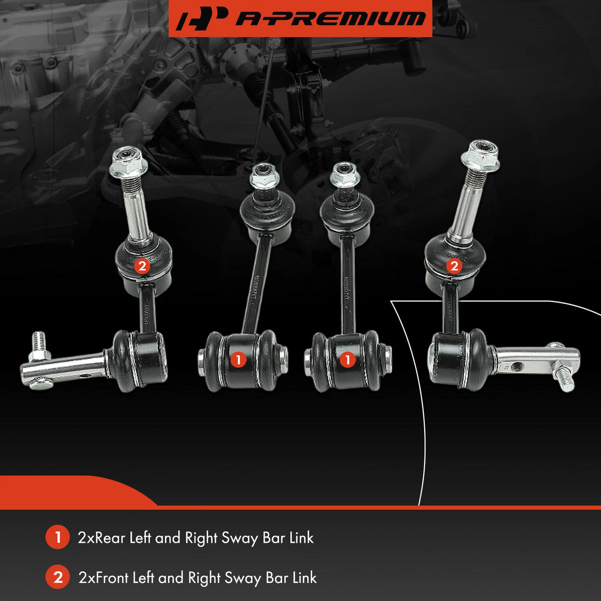 Set of 4 Suspension Stabilizer Bar Links for Lexus GS300 SC430 (4881030010, 4882030030, 4883030070, 4883030080, GK90675, GK90679, GS86817)