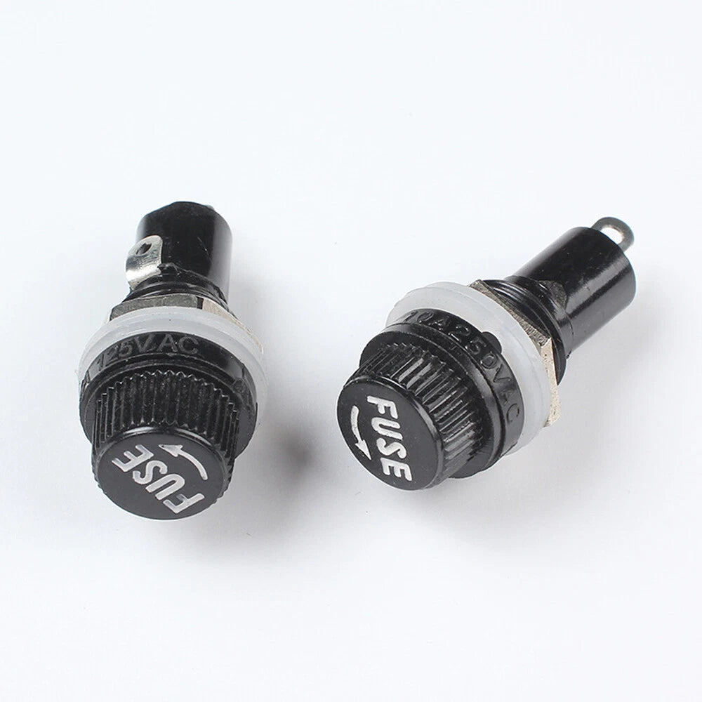 20 Pcs Panel Mount Fuse Holder Socket for 5 x 20mm Glass Fuses 125V 15A