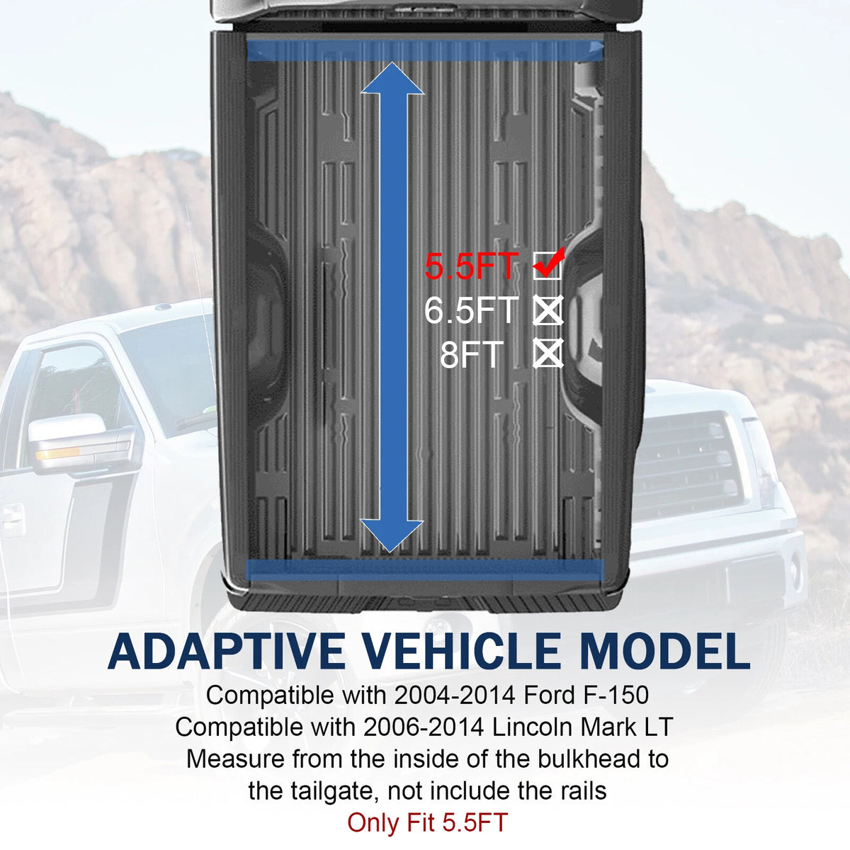 4-Fold Soft Tonneau Cover for Ford F150 2015–2024 5.5FT Truck Bed CMTT82015