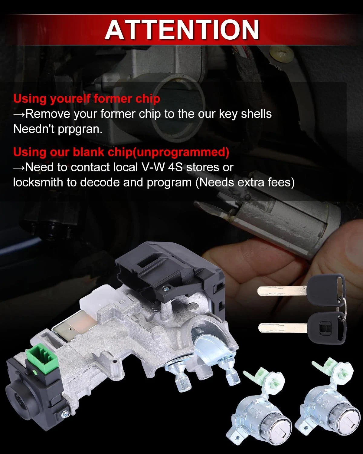 Set of 2 Ignition Switch Cylinder Door Lock for Honda CR-V (2002–2006) 72185-S9A-013