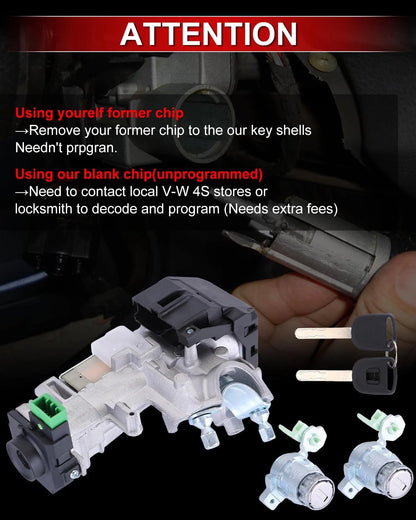 Set of 2 Ignition Switch Cylinder Door Lock for Honda CR-V (2002–2006) 72185-S9A-013