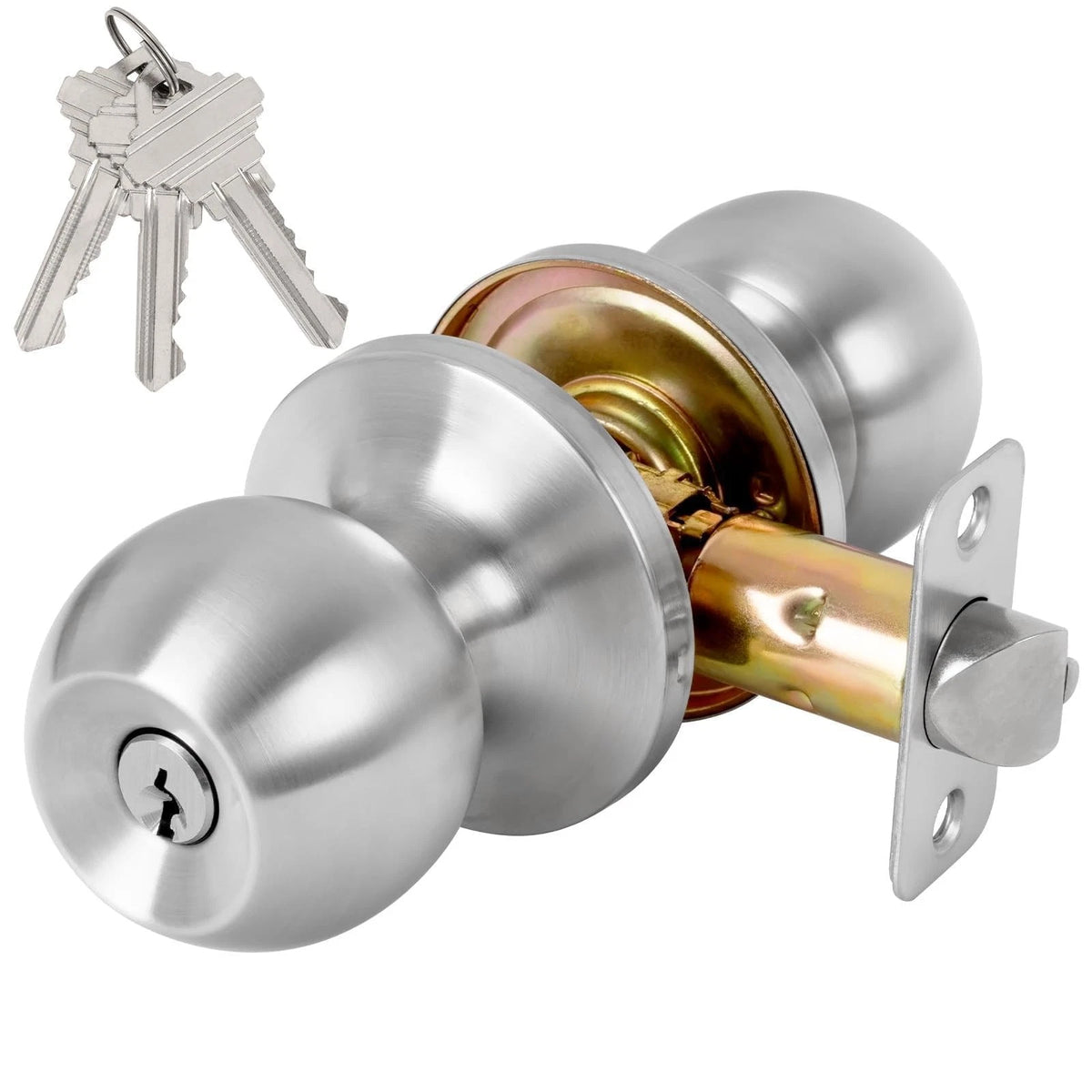 Keyed Entry Door Knob with Lock and Key for (1 Pack)