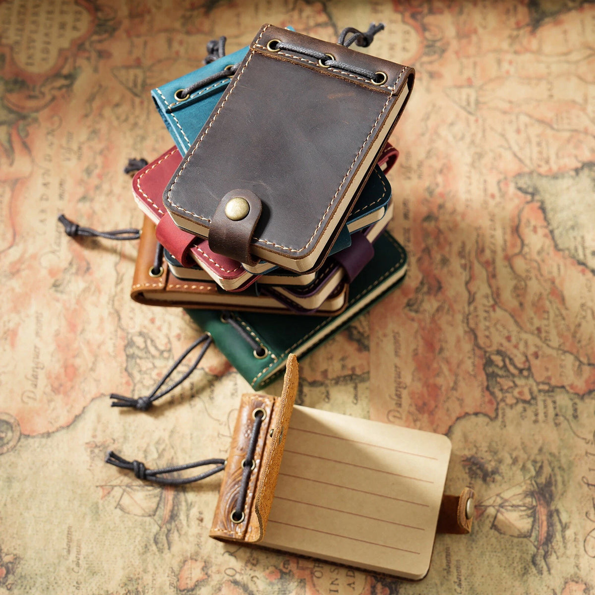 Vintage Leather Journal Notebook for Writing (Portable Pocket)
