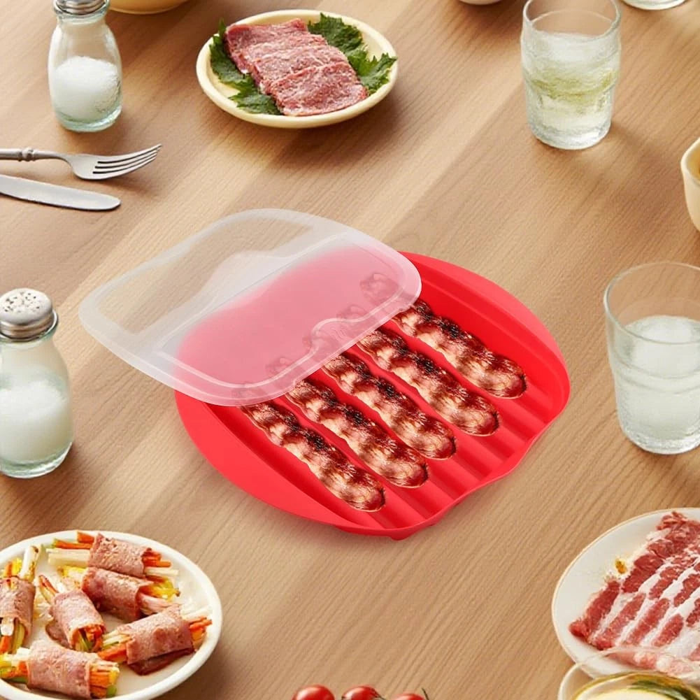 Microwave Bacon Cooker Tray for Universal Use (9.84 x 0.99 x 11.02 inches)