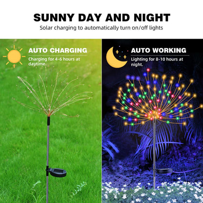 2X Solar Firework Lights for Outdoor Garden Decoration