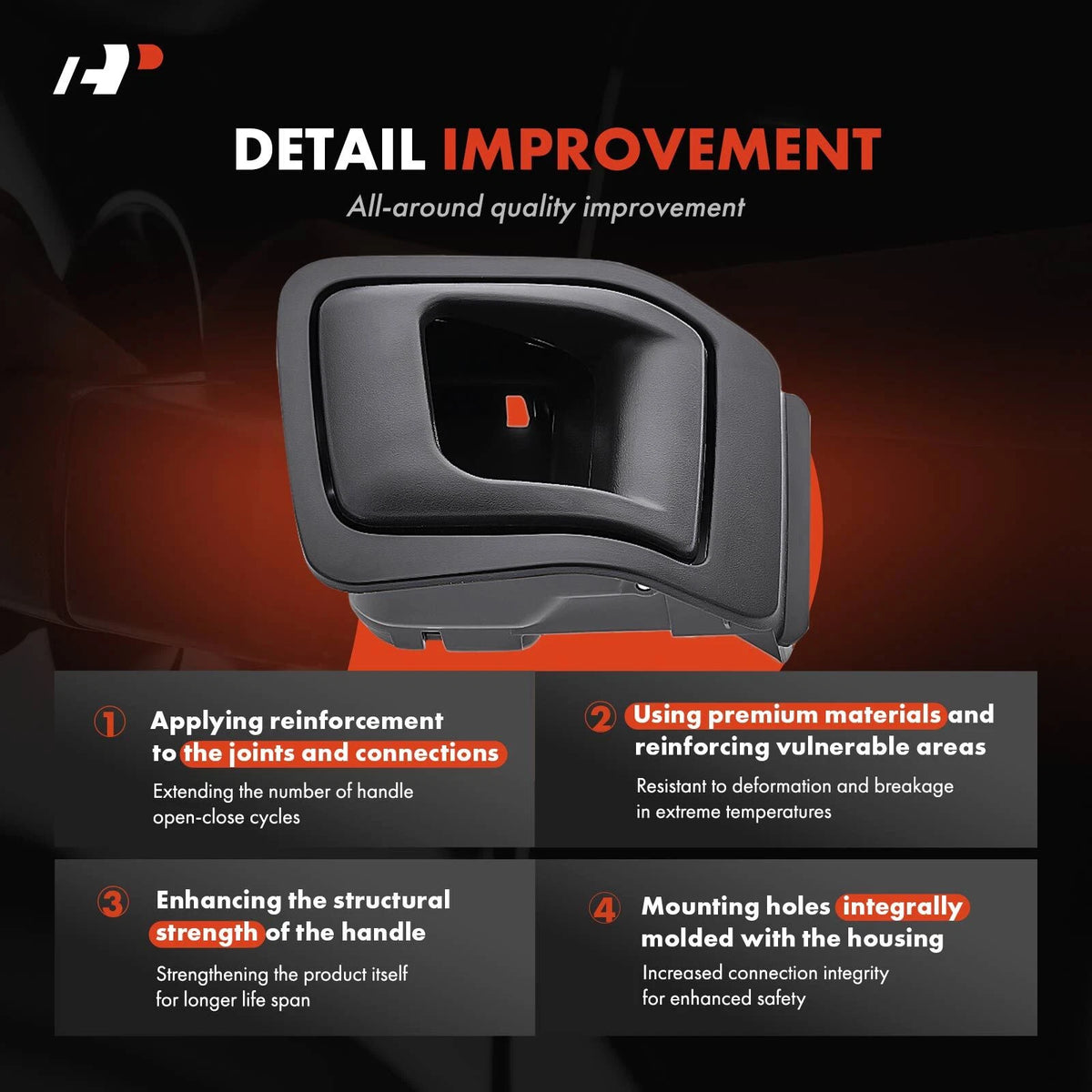 Front Right Interior Door Handle for Honda Ridgeline (2006–2014) 72120-SJC-A02ZA