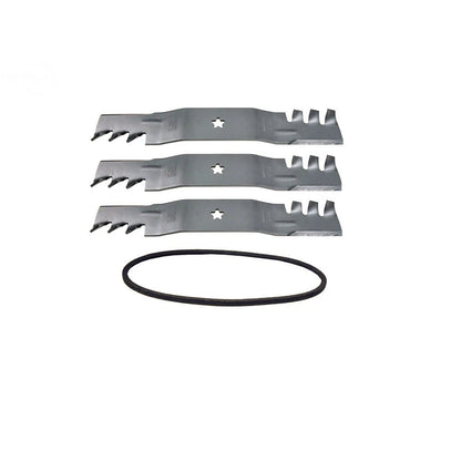Deck Belt & Toothed Mulching Blade Kit for Husqvarna 54" Decks