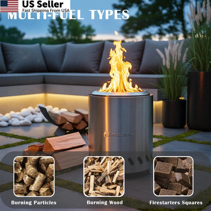 Tabletop Fire Pit for (9.7 x 7.1 Inch, Silver)