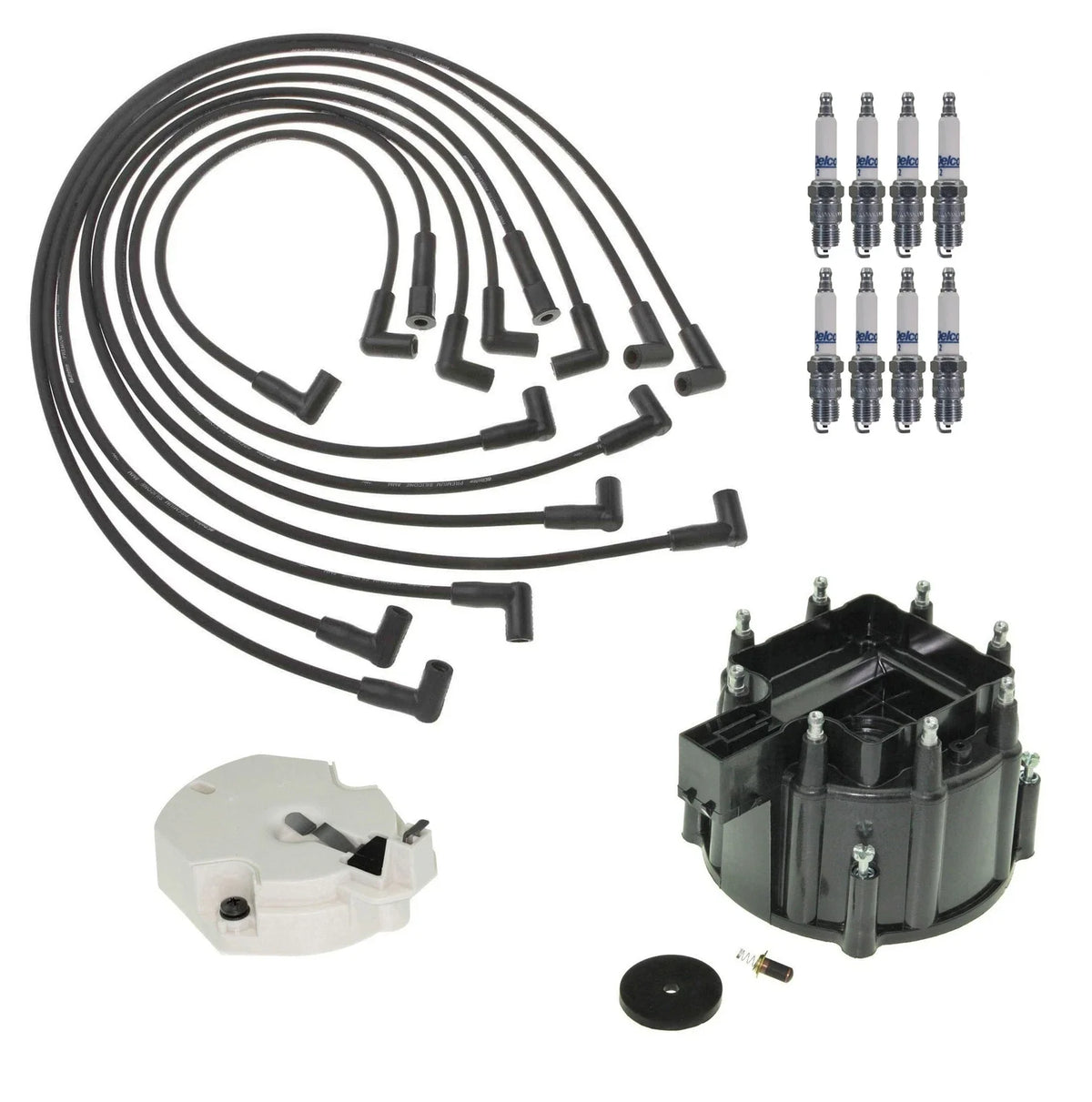 ACDelco Ignition Kit for Chevy GMC V8 (Distributor Rotor Cap, Spark Plugs)