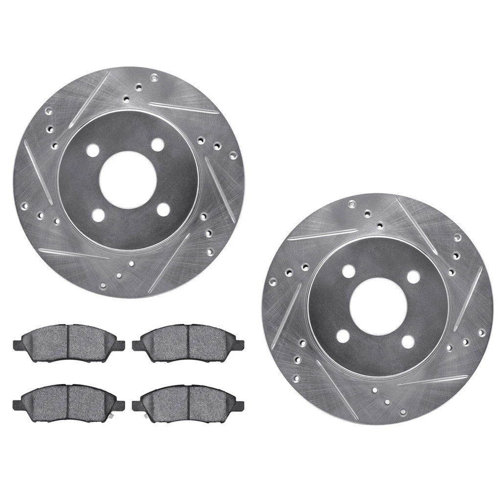 Rotor Set Front for Nissan Micra (2015–2019) ALX-PAU-DF-7512-67072-CLA2, Drilled and Slotted