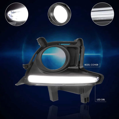 Fog Light Bezel Cover with LED DRL for Highlander XU50 (2014-2016)