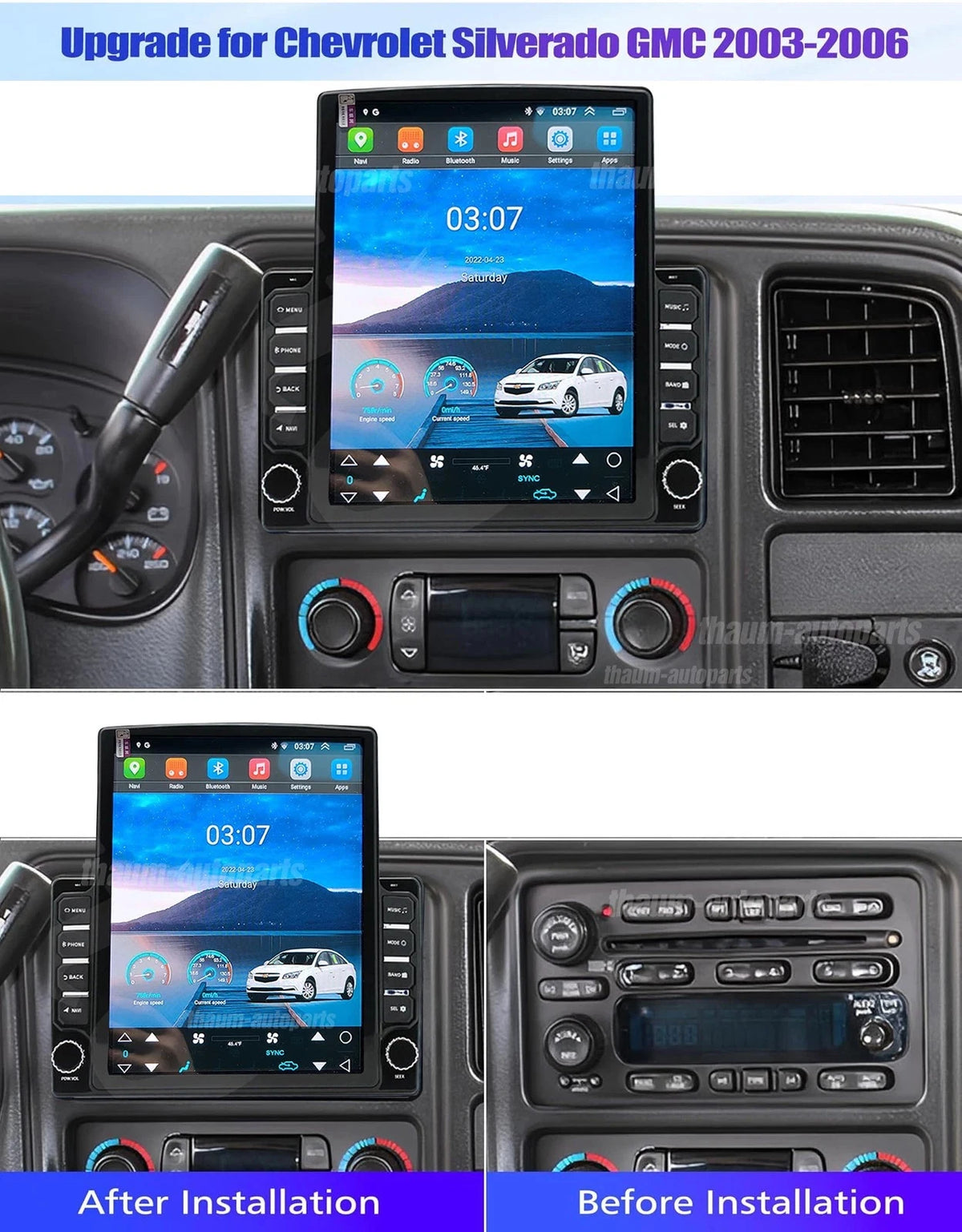 9.7" Stereo for Chevy Avalanche (2003–2006) Android 13, Apple CarPlay, WiFi
