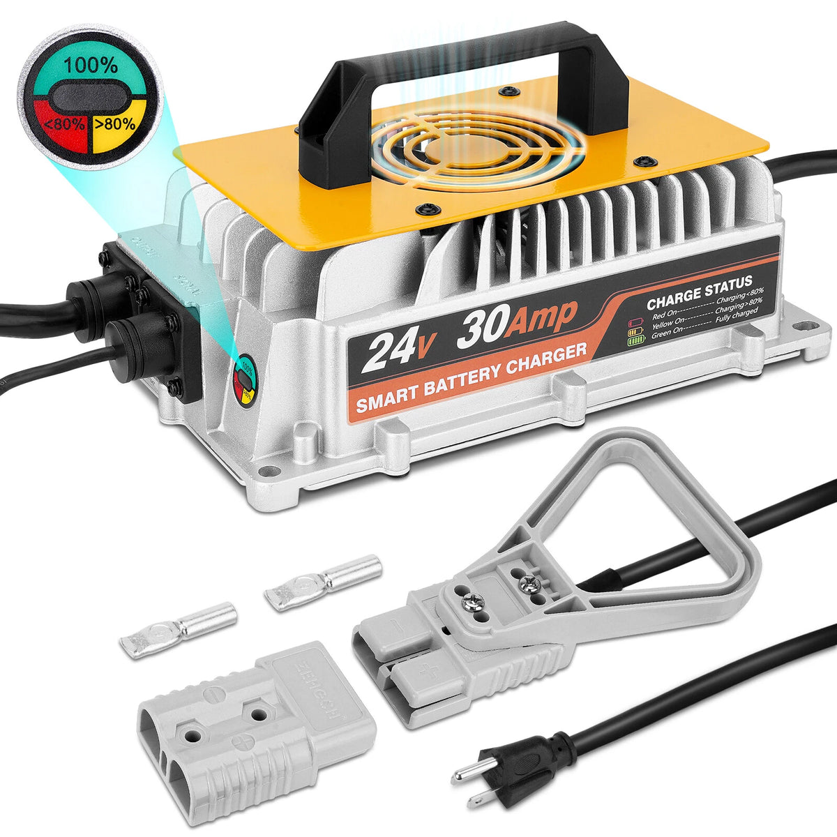 24V 30A Forklift Battery Charger with LED Light and Anderson Plug