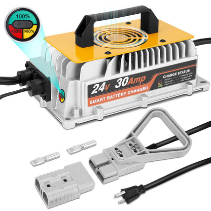 24V 30A Forklift Battery Charger with LED Light and Anderson Plug