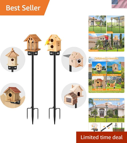 2X 80 Inch Adjustable Bird Feeder Pole - Rustproof Design