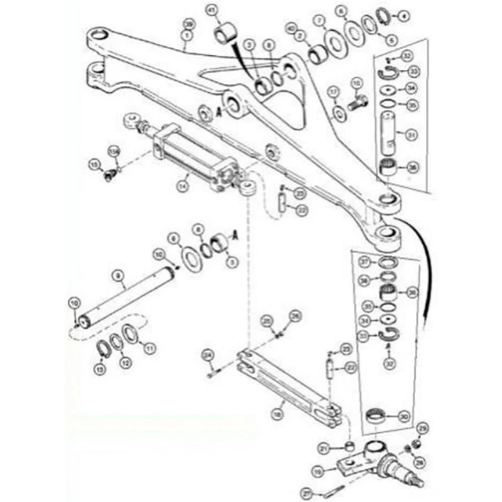 King Pin Kit for Case Backhoe 480C 480D 480E 580C 580D 580E