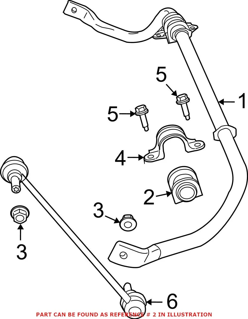 Front SD Stabilizer Sway Bar Bushing for Chrysler Dodge Ram (OEM)