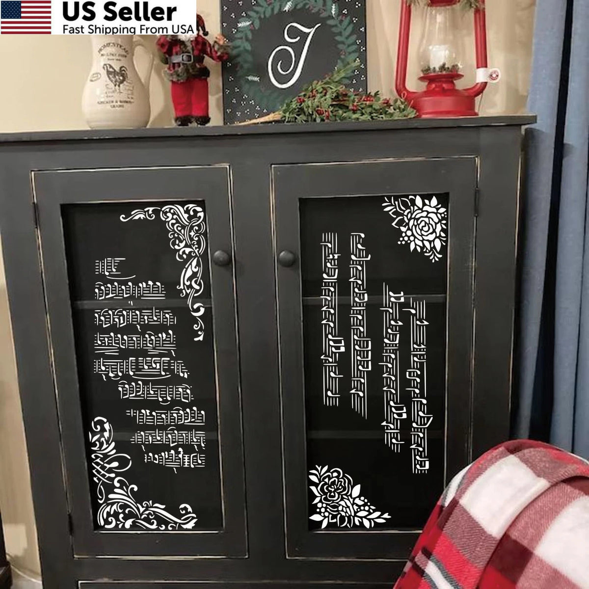 8 Pieces Reusable Stencils for Crafts - Branches & Musical Notes