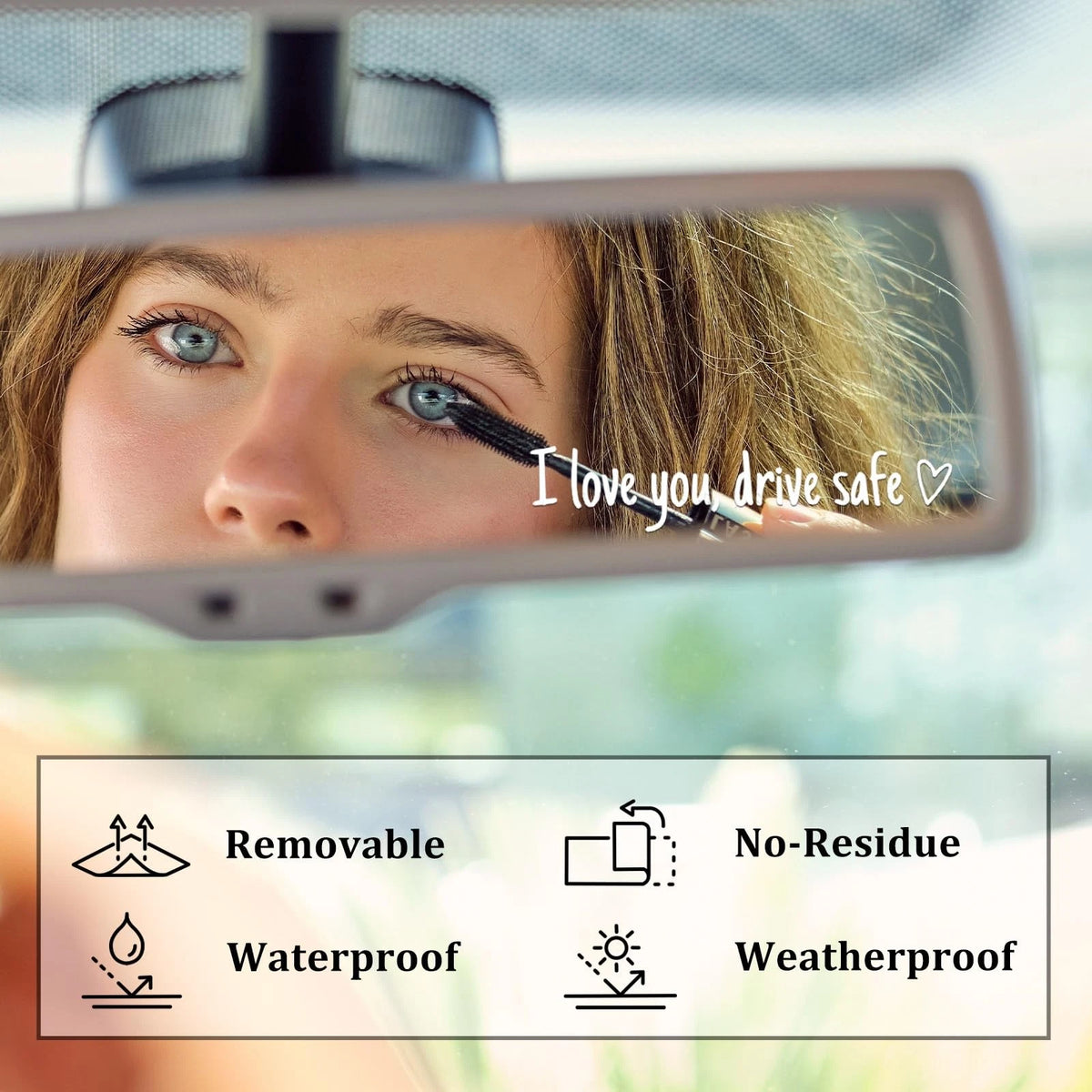 4Pcs Cute Car Decal for Rearview Window Mirror Sticker