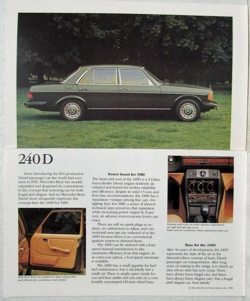 Flip-Up Sales Brochure for Mercedes-Benz 240 280 300 450 (1980)