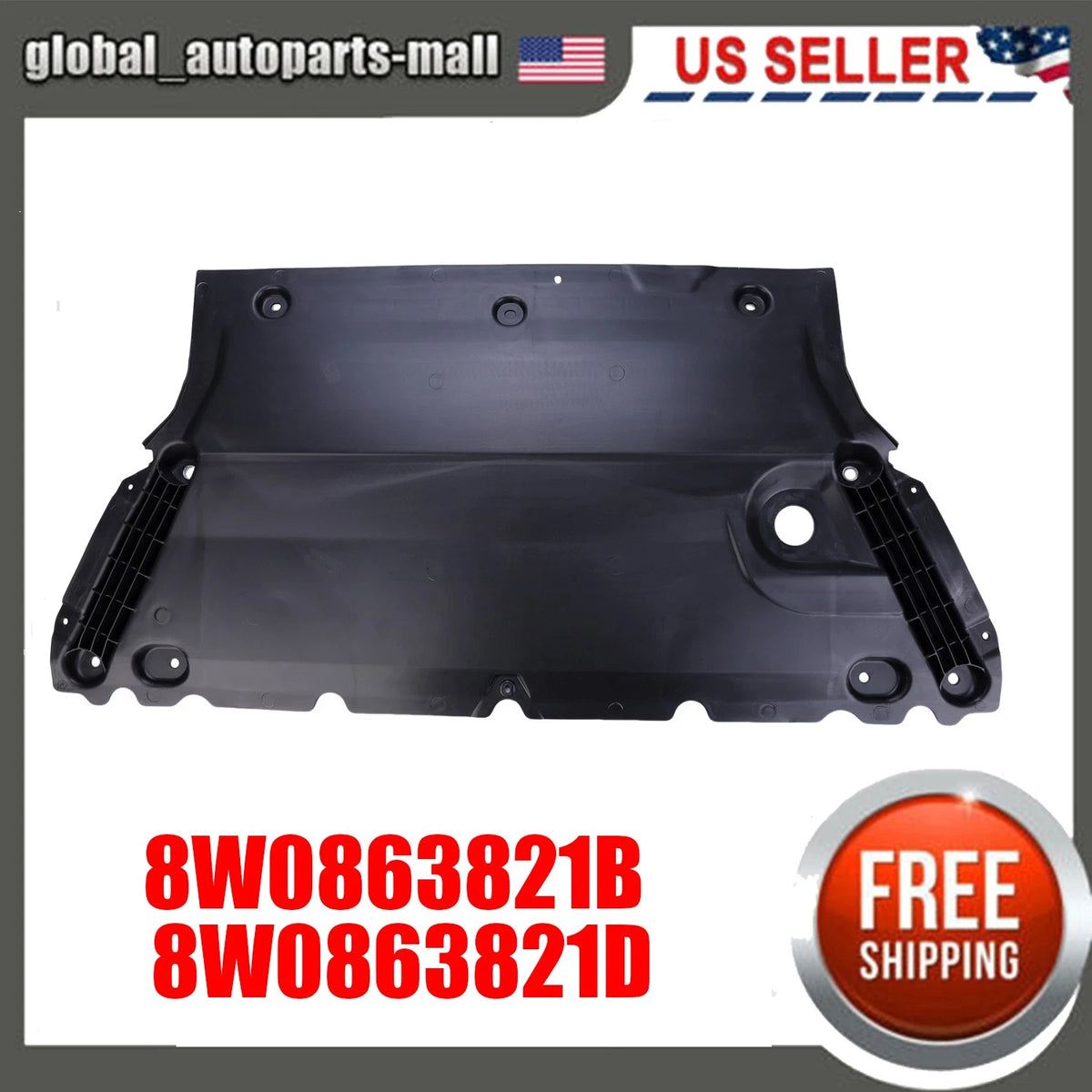 Engine Splash Shield Guard for Audi A4 B9 (2016–2019) 8W0863821B, 8W0863821D
