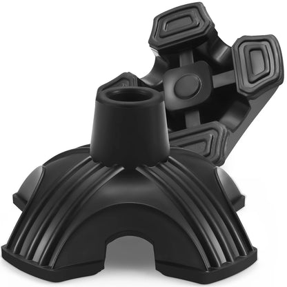 2X Cane Tips for Stability, Self Standing Base (Black)