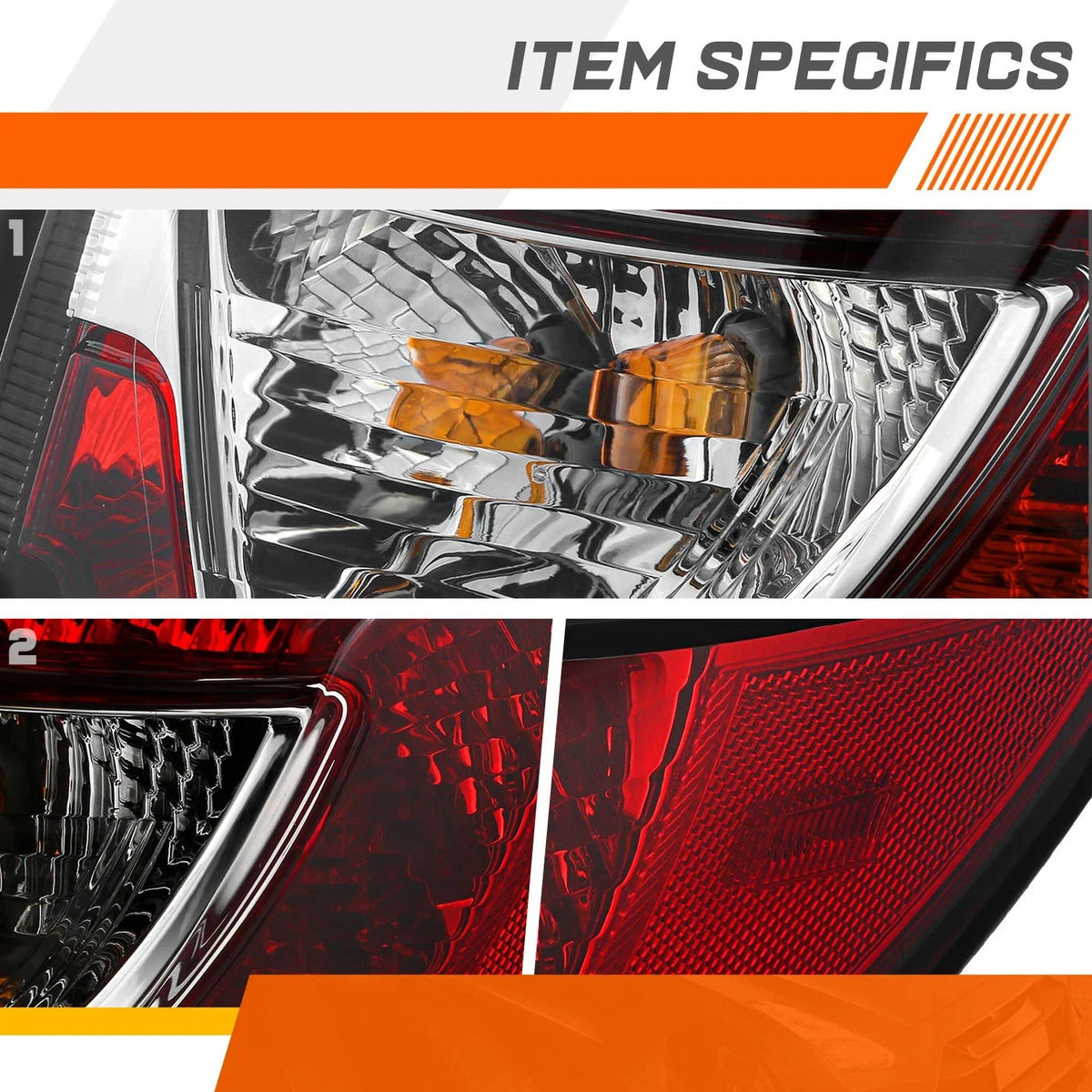 Chrome Red Right Outer Tail Light Brake for 2013-2017 Chevy Traverse