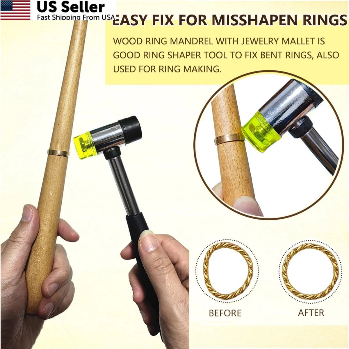 Ring Sizer Measuring Tool Mandrel Sizing Kit