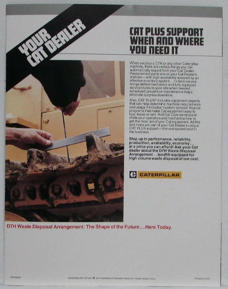 Caterpillar D7H Waste Disposal Sales Folder (1986–1996)