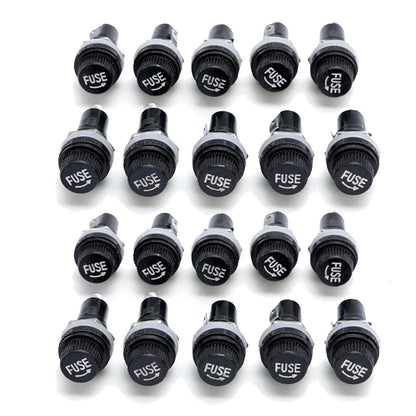 20 Pcs Panel Mount Fuse Holder Socket for 5 x 20mm Glass Fuses 125V 15A